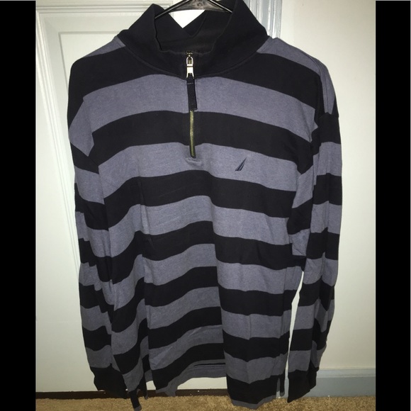 Nautica Other - Nautica Quarter Zip Sweater Blue Striped M Large